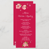 Cherry Blossom Pink White Flora Wedelmenü Programm (Vorne/Hinten)