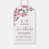 Cherry Blossom Pink White Gastgeschenk Hochzeit Ta Geschenkanhänger (Vorderseite)