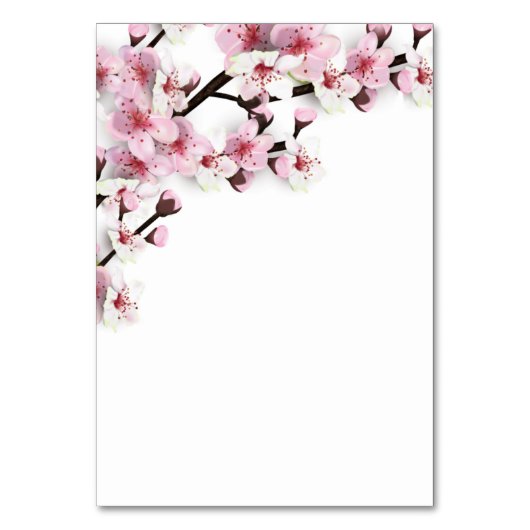 Cherry Blossom Pink White Wedding Cards Tischnummer (Rückseite)