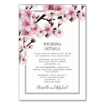 Cherry Blossom Pink White Wedding Cards