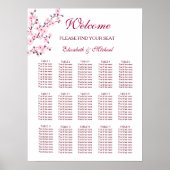 Cherry Blossom Pink White Wedding Chart Poster (Vorne)
