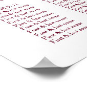 Cherry Blossom Pink White Wedding Chart Poster (Ecke)