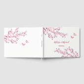 Cherry Blossom Pink White Wedding Gästebuch (Voll)