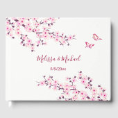 Cherry Blossom Pink White Wedding Gästebuch (Vorderseite)