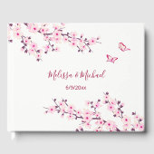 Cherry Blossom Pink White Wedding Gästebuch (Vorderseite)