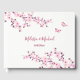 Cherry Blossom Pink White Wedding Gästebuch