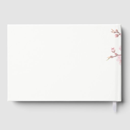 Cherry Blossom Pink White Wedding Gästebuch (Rückseite)