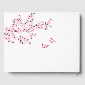 Cherry Blossom Pink White Wedding Gästebuch (Rückseite)