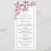 Cherry Blossom Pink White Wedding Menu Cards Menükarte (Vorderseite)