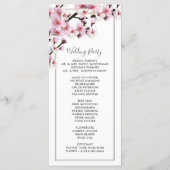 Cherry Blossom Pink White Wedding Programme (Rückseite)