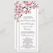 Cherry Blossom Pink White Wedding Programme (Vorne/Hinten)