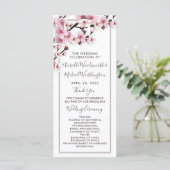 Cherry Blossom Pink White Wedding Programme (Stehend Vorderseite)