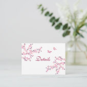 Cherry Blossom Pink White Wedding QR Code Details Begleitkarte (Stehend Vorderseite)