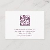 Cherry Blossom Pink White Wedding QR Code Details Begleitkarte (Rückseite)