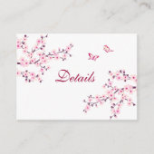 Cherry Blossom Pink White Wedding QR Code Details Begleitkarte (Vorderseite)
