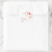Cherry Blossom Pink White Wedding Quadratischer Aufkleber (Tasche)