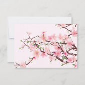Cherry Blossom Pink White Wedding RSVP Card Karte (Rückseite)