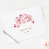 Cherry Blossom Pink White Wedding Runder Aufkleber (Umschlag)