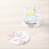 Cherry Blossom Pink White Wedding Runder Pappuntersetzer (Vor Ort)