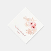 Cherry Blossom Pink White Wedding Serviette (Ecke)