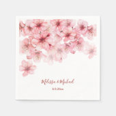 Cherry Blossom Pink White Wedding Serviette (Vorderseite)