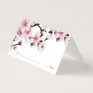 Cherry Blossom Pink White Wedding Zelt Platzkarten
