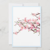 Cherry Blossom Pink White Weditation Blue Save The Date (Rückseite)
