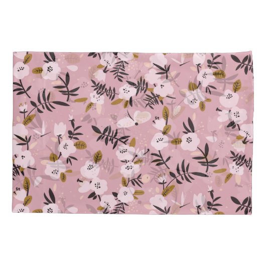 Cherry Blossom Pink: zender Frühling Kissenbezug (Rückseite)