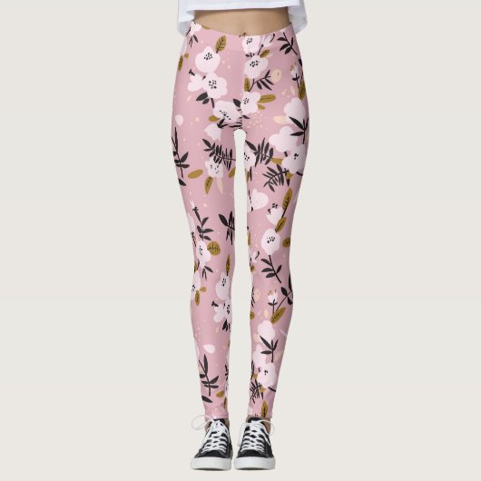 Cherry Blossom Pink: zender Frühling Leggings (Vorderseite)