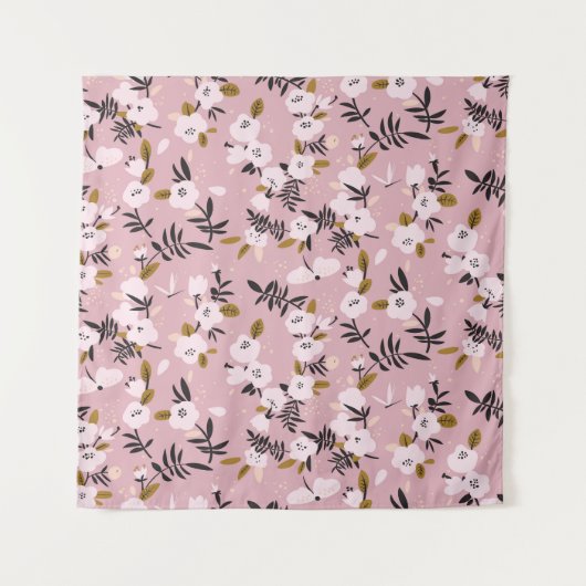 Cherry Blossom Pink: zender Frühling Wandteppich (Vorderseite)