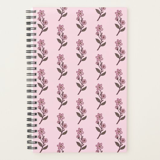Cherry Blossom Planner - rosa Muster Planer (Vorderseite)