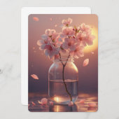 Cherry Blossom Postcard - Elegant Hand-Drawn Sakur Einladung (Vorne/Hinten)