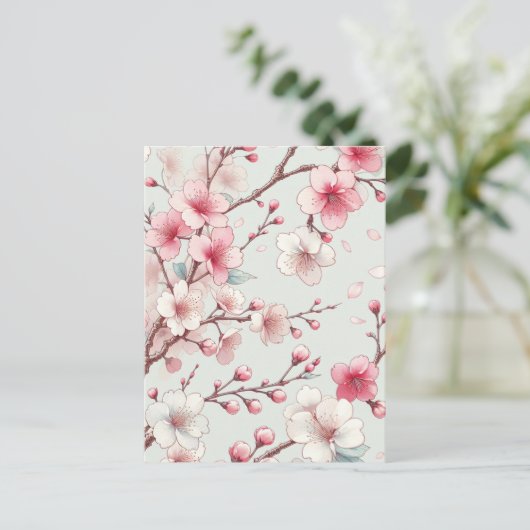 Cherry Blossom Postkarte (Stehend Vorderseite)