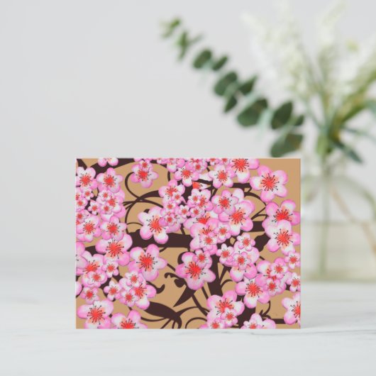 Cherry Blossom Postkarte (Stehend Vorderseite)