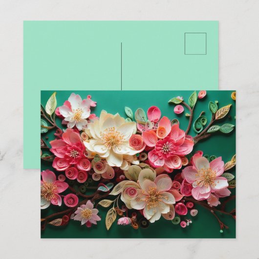 Cherry Blossom Postkarte - Grünes Blut (Vorne/Hinten)