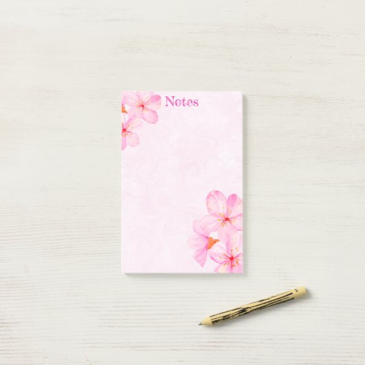 Cherry Blossom Pretty Pink Custom Post-it Klebezettel (Auf Schreibtisch)