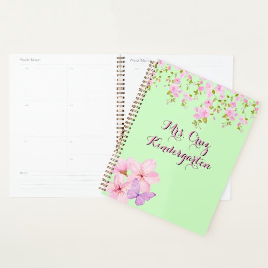 Cherry Blossom Pretty Pink & Green Custom  Planer (Anzeige)