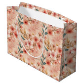 Cherry Blossom Print Large Gift Bag Große Geschenktüte (Rückseite Schrägansicht)