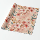 Cherry Blossom Print Wrapping Paper Roll Geschenkpapier (Ungerollt)