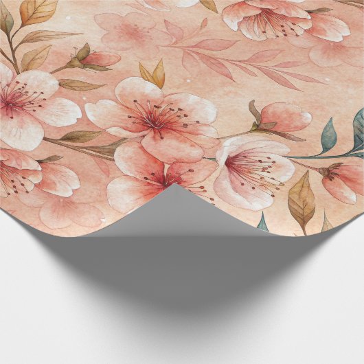 Cherry Blossom Print Wrapping Paper Roll Geschenkpapier (Ecke)