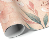 Cherry Blossom Print Wrapping Paper Roll Geschenkpapier (Rolleneckpunkt)