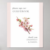 Cherry Blossom Printable Wedding Guestbook Sign Poster (Vorne)