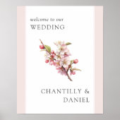 Cherry Blossom Printable Wedding Willkommen Poster (Vorne)