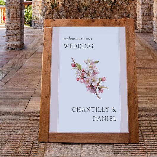 Cherry Blossom Printable Wedding Willkommen Poster