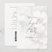 Cherry Blossom QR Code Einladung Hochzeit (Vorne/Hinten)