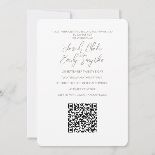 Cherry Blossom QR Code Einladung Hochzeit (Rückseite)