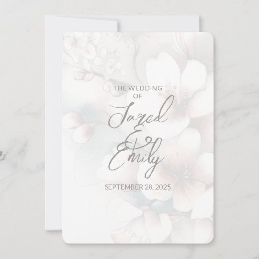 Cherry Blossom QR Code Einladung Hochzeit (Vorderseite)