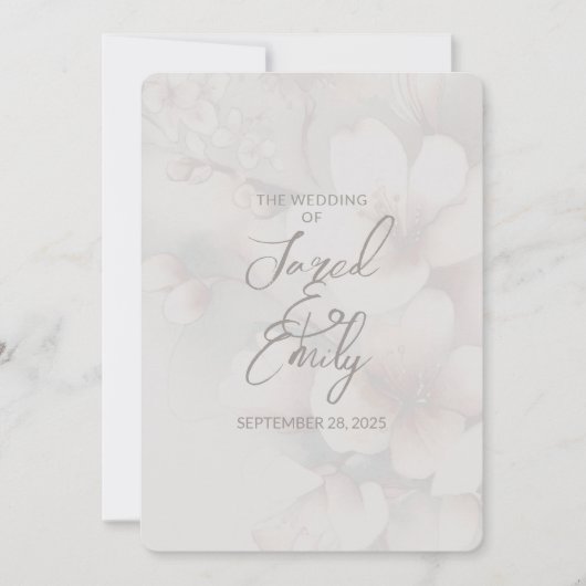 Cherry Blossom QR Code Einladung Hochzeit (Vorderseite)