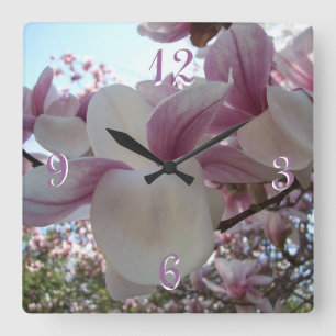 Cherry Blossom Quadratische Wanduhr