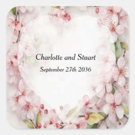 Cherry Blossom Quadratischer Aufkleber